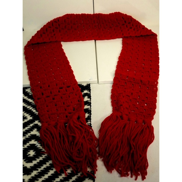 Crochet Scarf|Red - Picture 3 of 3